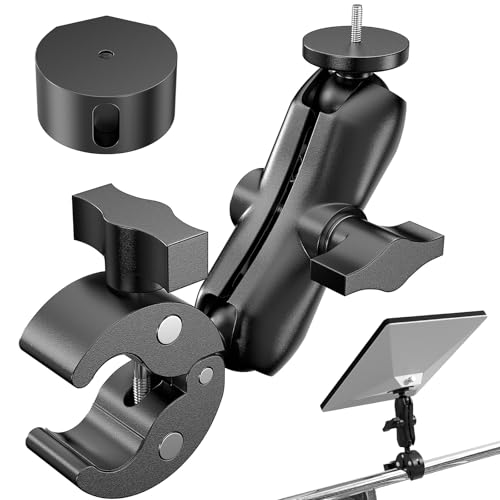 BURMONG 2026/2025 Starlink Mini Clamp Mount Star Link Mini Pipe Mount with 2025 Pipe Adapter Aluminum Alloy Adjustable Mounting for Camper RV Ladder Pole Yacht Guardrails (1/4-20 Thread)