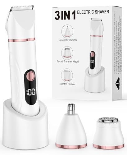 Rasoir électrique élégant pour femme avec écran LED et finitions or rose