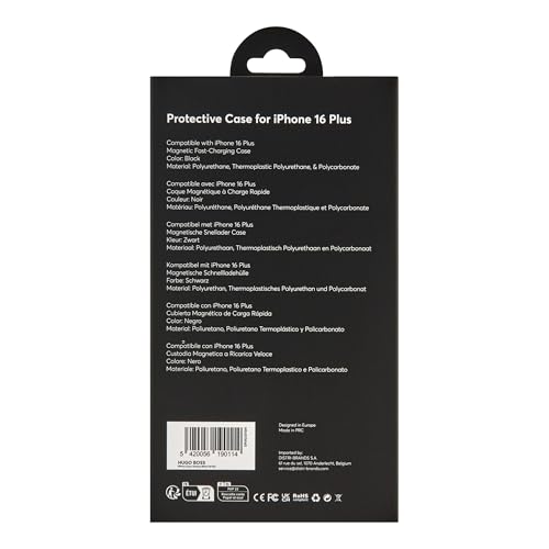 Coque BOSS Grained pour iPhone 16 protection rigide noire élégante - 6