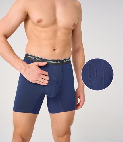 Image of BAMBOO COOL Men's Underwear Breathable Boxer Briefs with Fly Moisture-Wicking Lightweight Underwear 7-Pack