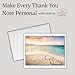 Beach Themed Thank You Cards Wedding Bridal Shower Notes With Envelopes (24 count)