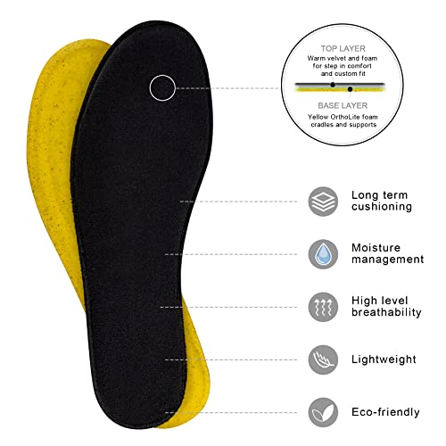 Knixmax Memory Foam Wool Insoles For Women, Warm Winter Faux Fur Shoe Inserts For Slippers Boots Sneakers, Breathable Cushioned Replacement Innersoles Black Eu 39 #TOP3