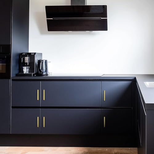 Image of Ravinte 20 Pack 5 Inch Stainless Steel Cabinet Handles Square Cabinet Pulls Brushed Brass Cabinet Hardware Kitchen Cabinet Drawer Pulls Come with Screwdriver