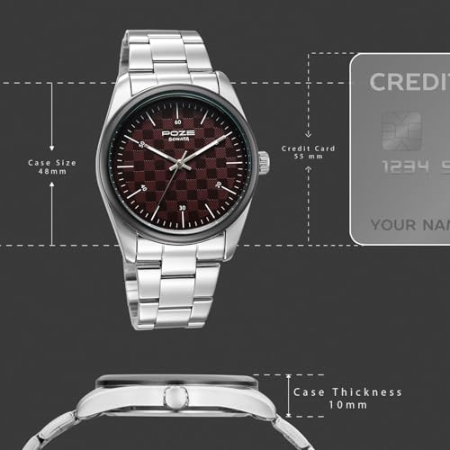 Image of Sonata Poze 9 with Quartz Analog Watch for Men