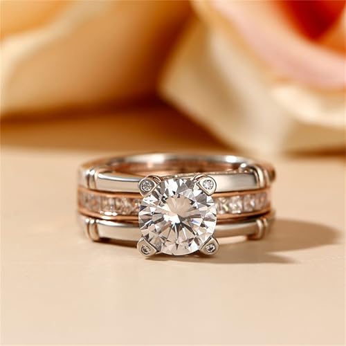 Jeulia Diamond Band Rings for Women cz Sterling Silver Interchangeable Ring Sets Wedding Engagement Anniversary Promise Ring Bridal Sets4