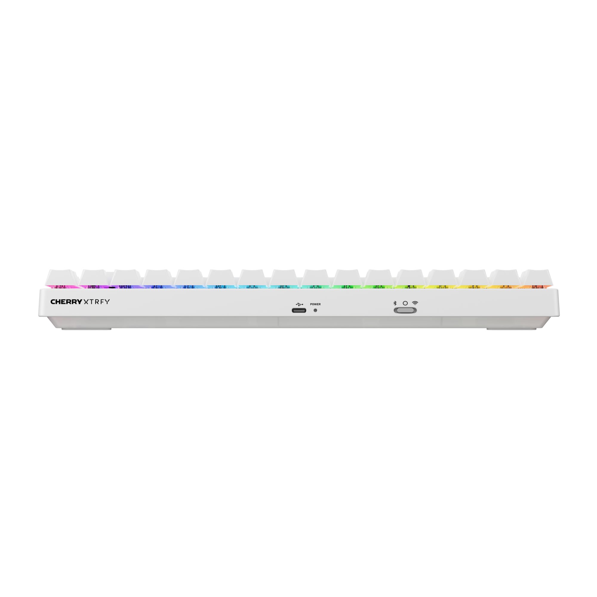 K33 Compact Wireless, 75% Mem-chanical bezprzewodowa klawiatura do gier, wiele urządzeń, podświetlenie RGB, IP54, pyłoszczelna i rozbryzgowa, układ FR (AZERTY), biały