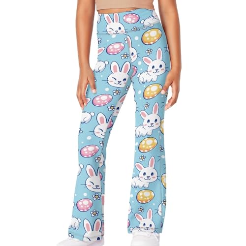 Girl's Flare Leggings High Waisted Kids Yoga Pants Stretchy Bell Bottoms Tummy Control Dance Bootcut Pants