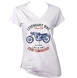  Teesandengines Ducati 175 Sport Legendary Bike Tshirt di Cotone Bianca da Donna Size Medium