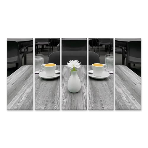 Parfait pour les amateurs de café tableau sur toile grand format de 5 pièces