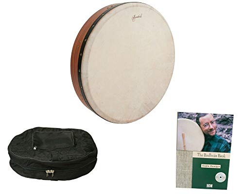 Roosebeck Bodhran Package Includes: Irish Bodhran Tunable Drum W/Tipper, Red Cedar and Deluxe Quilted Case for 18" Drums and Drum Book w/CD by Steafan Hannigan