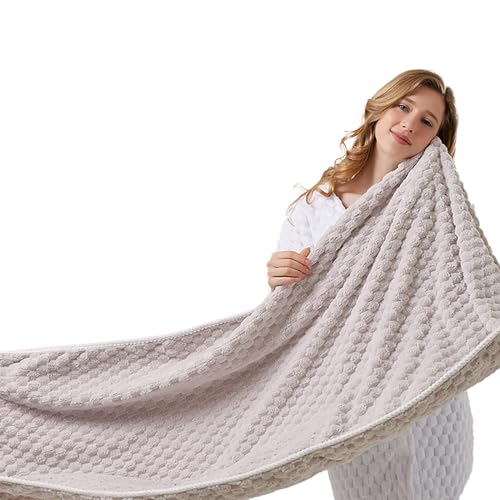 バスタオル 大判 マイクロファイバー ホテル仕様 ふわふわ 柔らかい 肌触り高速吸水 速乾 通気 耐久性 抗菌防臭 毛羽落ち少ない グレー 90*170cm