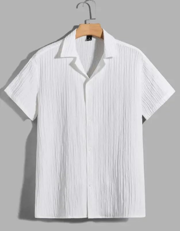 Image of Vikita Enterprise Kid Boy's Cotton Solid Shirt with Spread Collar Neck Half Sleeves Button Closure Curved Hem Length | Shirt For Kids Boys