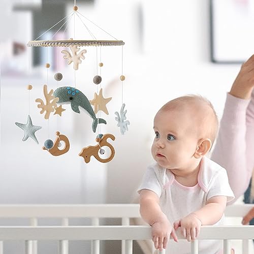 Let'S Make Crib Mobile For Baby Boys Girls Ocean Whale Nursery Mobile Gender Neutral Baby Mobile Handmade Ceiling Mobile Best Gifts For Christmas Birthday Baby Shower thumb #5
