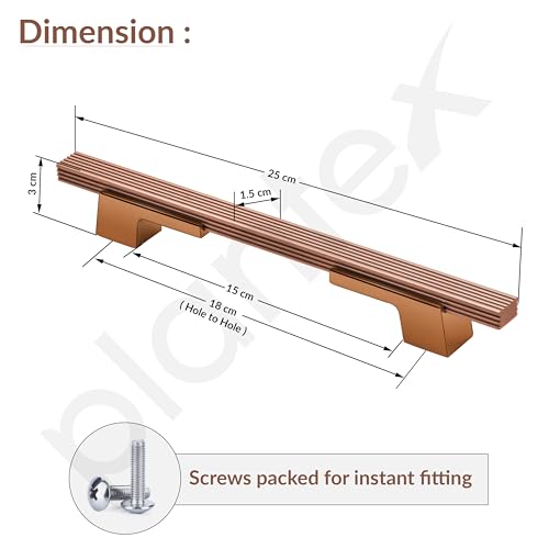 Image of Plantex Cabinet Handle /Kitchen Cabinet Door Handle /Wardrobe /160 mm Cupboard Handle /Door Pull-Push Handle for Home /Office - Pack of 2 (Rose Gold)