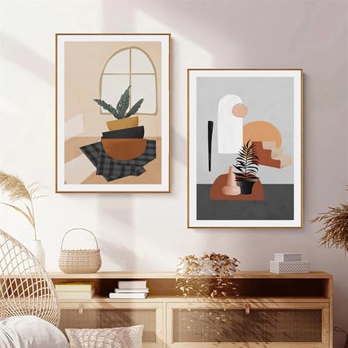 Impression sur toile moderne 2 blocs de couleur affiche abstraite salon 40x60