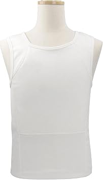 IIIA Level Bulletproof Vest Ultra Comfortable Lightweight Concealed Hidden Inside Soft Anti-Bullet T-Shirt Workwear Asian Size L White