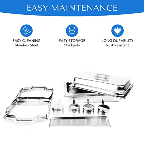 image for ALPHA LIVING 70012-Gray 2 Pack 8QT Chafing Dish High Grade Stainless S