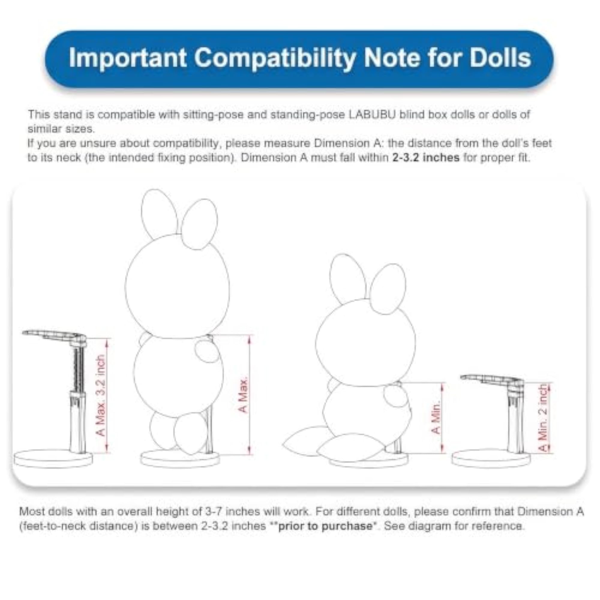 Adjustable Doll Stand for LA-BU