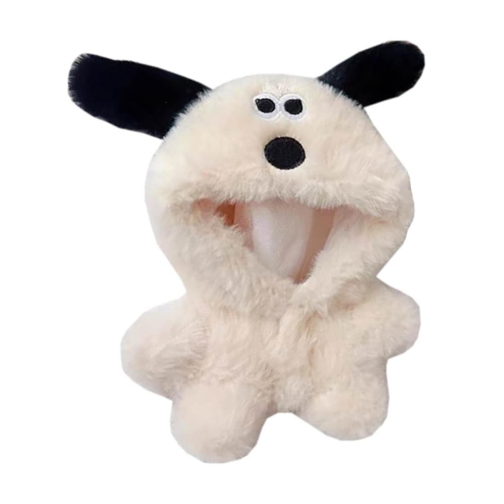 niannyyhouse 10cm~15cm 20cm 40cm Plush Doll Clothes Puppy Onesies Outfit Dolls Accessories Dress Up (Beige 10cm~15cm) — image 1