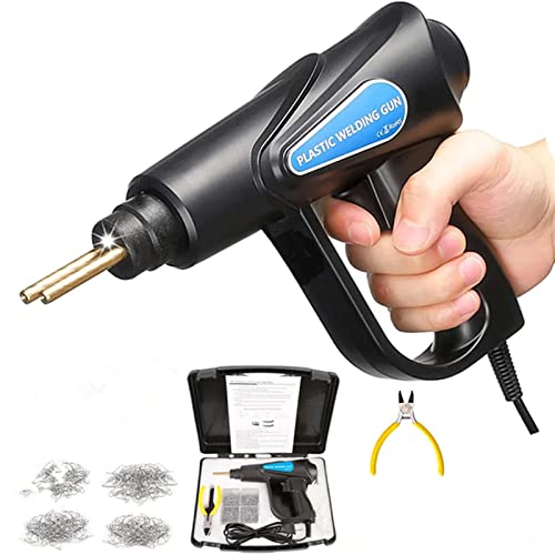 Kingsea 70W Hot Stapler, Plastic Welding Machine Car Bumper Repair Kit, 400Pcs Hot Staples,Plastic Welding Repair Kit Systems With Plier/4 Types Of Flat/Outside Inside Corner/Wave Staples #TOP1