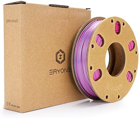PLA Filament 1,75 mm Silk, ENISINA Filament PLA Shiny Silky Shine do drukarek 3D, Precisão Dimensional +/- 0,03 mm, 200 g (czarny i różowoczerwony)