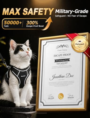 Cat Harness and Leash Set,Escape Proof Kitten Harness,Black | Side-Snap Adjustable Cat Harbess with Reflective Strips, Easy to Put On Without Pulling Over the Head for Outdoor Adventures - Image 3