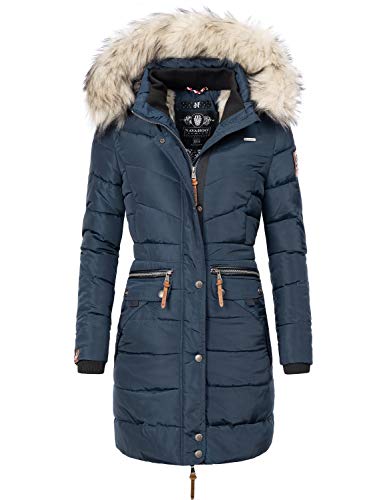 Preisvergleich Produktbild Navahoo Damen Winter Mantel Steppmantel Paula (vegan hergestellt) Blau Gr. XS