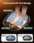 Heycool Foot Massager with Heat, Vibration, Compression, Shiatsu Feet Massager Machine for Plantar Fasciitis, Neuropathy, Multi-Level Settings,Auto-Off Timers, Size 13, Gifts, Remote Control