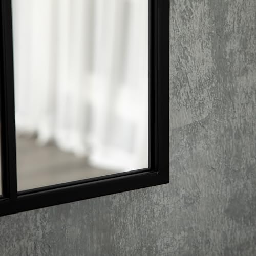 Miroir mural arqué industriel 70x50 cm métal HOMCOM