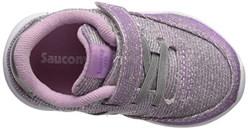 Saucony Baby-Girls Baby Jazz Lite Sneaker, Silver/Purple, 4.5 M Us #TOP4