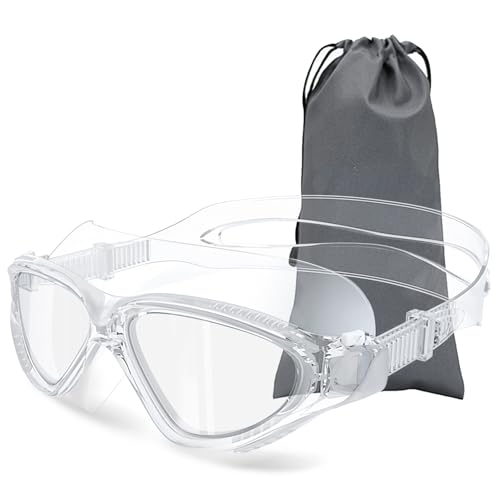sliwo 180°Panoramic Swim Goggles Adult, Ultra-Comfort Liquid Silicone Anti-Fog/UV Pool & Outdoor Women Men Youth