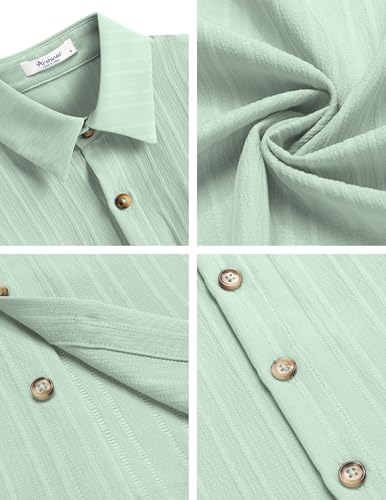 Image of Arshiner Boys Casual Short Sleeve Button Down Shirt Fashion Textured Summer Beach Shirt 3-13 Years Old
