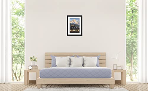 Glacier National Park Rockies Grizzly Bears Professionally Framed & Matted Art Print From Travel Artwork By Artist Paul A. Lanquist Framed Art Size: 18" X 24" #TOP4