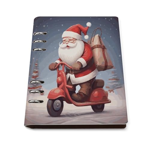 Santa Claus On Scooter Notebook