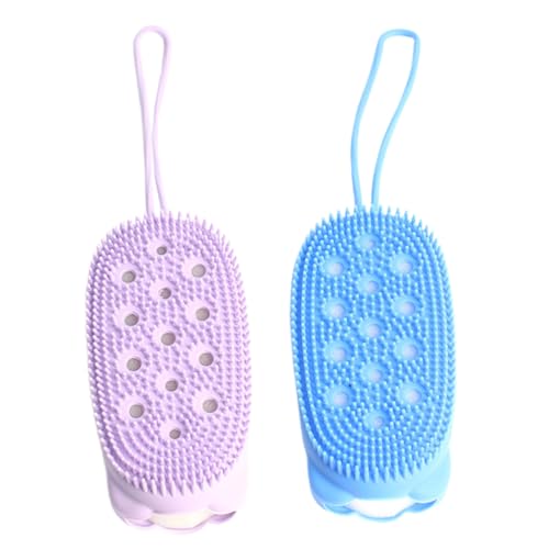 BIUDECO 2 piezas Cepillo de Baño Doble Cara de Silicona para Masaje y Exfoliación Esponja de Ducha Suave con Burbujas Colores Aleatorios Accesorio Femenino para Cuidado Color Aleatorio