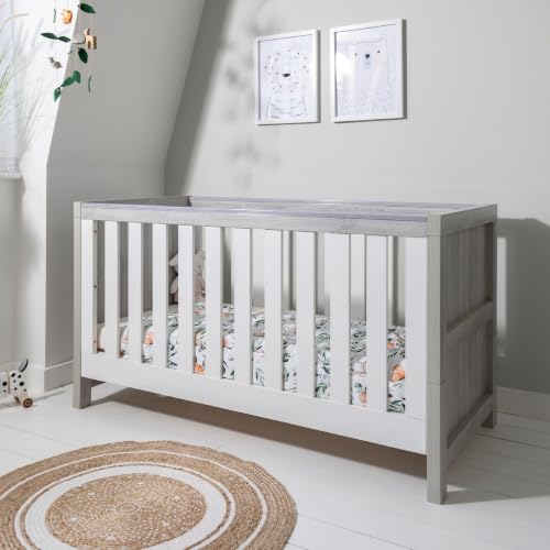 Image of Tutti Bambini Modena 3-in-1 Convertible Cot Bed - Grey & Oak 140x70cm