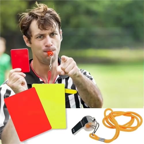 Set de tarjetas y silbatos para árbitro de fútbol miniatura 3
