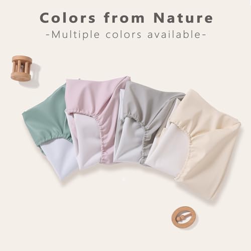 Vegan Leather Baby Changing Pad Covers for Girl, Boy, Waterproof & Wipeable Soft Diaper Changing Mat Cover.Fits Standard Changing Pads with Dimensions of 32\" x 16\".