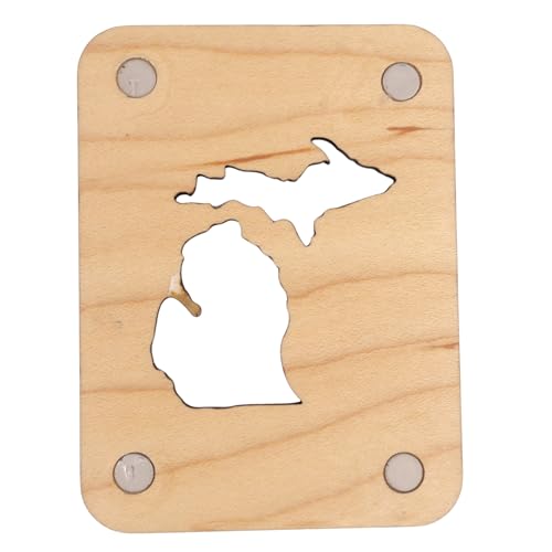 Imán de Madera con Forma de Michigan 3 x 2.25 pulgadas miniatura 2