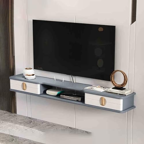 Mesas consola, consola multimedia montada en la pared con acabado brillante para almacenamiento en la sala de estar, diseño estrecho para pasillos y áreas de entretenimiento