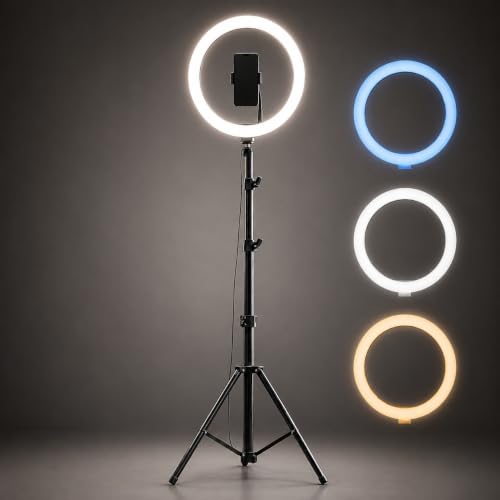 Kit Ring Light Com Tripé 2,1m Iluminação Profissional Com Suporte Celular