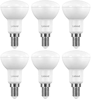 Linkind R50 E14 LED Light Bulb, 4W Reflector Spot Light SES Replace 40W , 4000K Cool White, 480 Lumen, 110°Beam Angle Spotlight, 220-240V AC, Non-Dimmable, 6 Pack