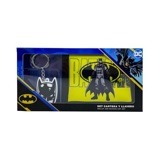 CyP Brands- Batman- Set de Regalo, Llavero y Cartera, Pack Regalo, Multicolor, Producto Oficial
