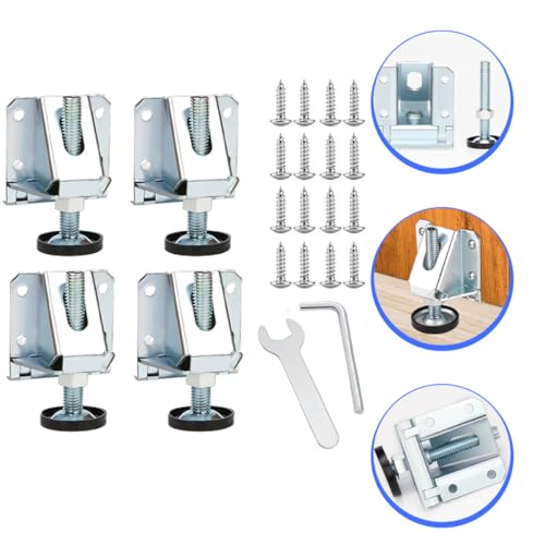 Patas regulables para muebles en acero laminado frío con tornillos pack de 4 6