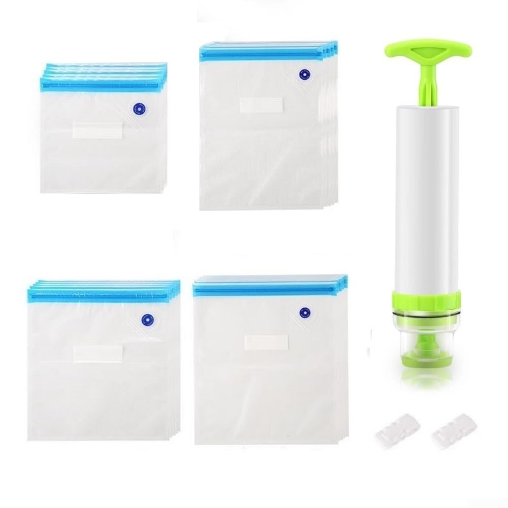 handpumpe lebensmittel Vakuumbeutel 10er Set zur Lebensmittelkonservierung, zum Aufbewahren von Obst, Gemüse und Mahlzeiten (Pumpe) Gewerbe, Industrie & Wissenschaft Move - Meine Schwäbische notracing Color:White/Teal