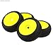 HobbyMarking 4Pcs RC Car 1/8 Rubber Tires Tyre 17mm Hubs Wheel Rims for RC 1:8 Buggy Off-Road HSP HPI Model Car Parts (Yellow)