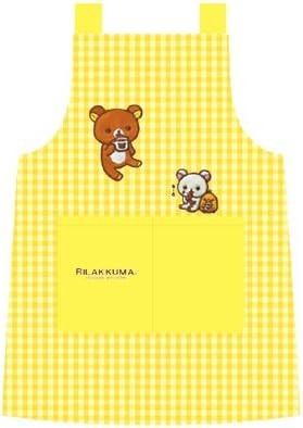 Apron Rilakkuma 40807-150-Y Rilakkuma chocolate u0026 coffee ~ check H type yellow Children 150cm