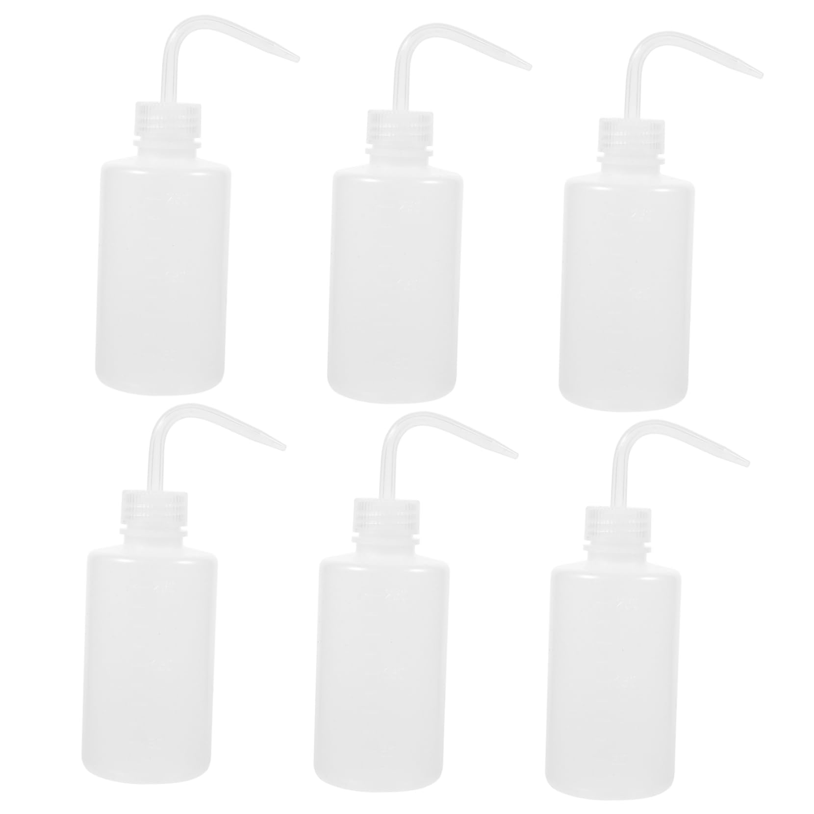 COSMEVIVI 6pcs Plastic Rinse Pot Lab Use Washing Bottle Refillable Empty for Shampoo Lotion