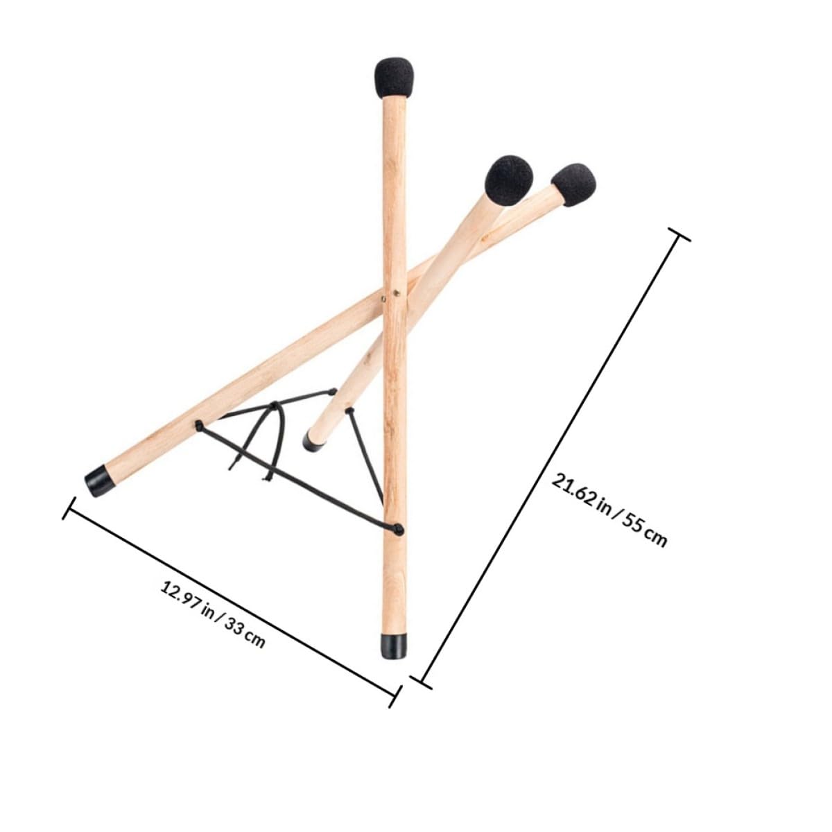 Supporto per Tamburo a Lingua in Legno, Cavalletto Professionale | Treppiede Pieghevole Corda Regolabile, per Esposizione e Appoggio dello Strumento