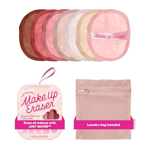 The Original MakeUp Eraser 7-Day Set, Erase All Makeup with Just Water, Including Waterproof Mascara, Eyeliner, Foundation, Lipstick, Sunscreen, and More! Cheeky Neutrals, 7ct.
